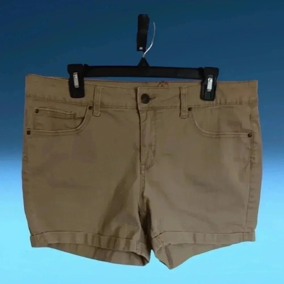 Faded glory stretch shorts khaki color size 14 - Picture 1 of 6